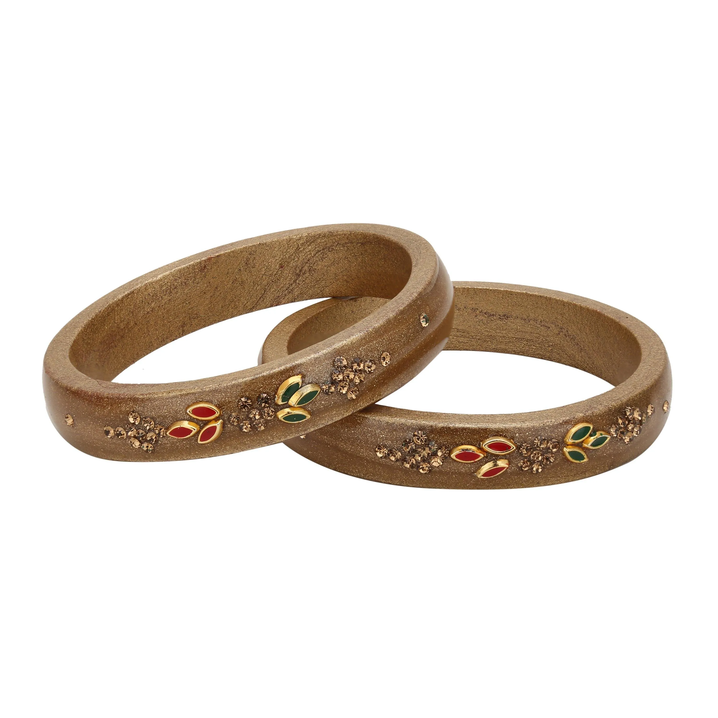 Sukriti Beautiful Casual Kundan Gold lac Kada Bangles for Women – Set of 2