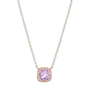 Tacori Petite Cushion Gem Necklace with Rose Amethyst SN24613FP