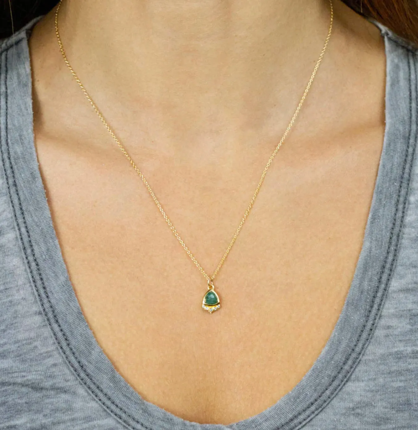 Talia Emerald   White Topaz Necklace