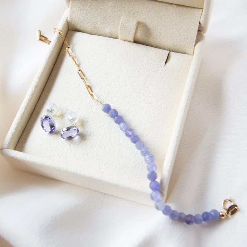 Tanzanite Link 18K Gold Bracelet