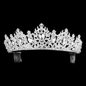 Teardrop Stone Accented Ornate Princess Tiara (Each)