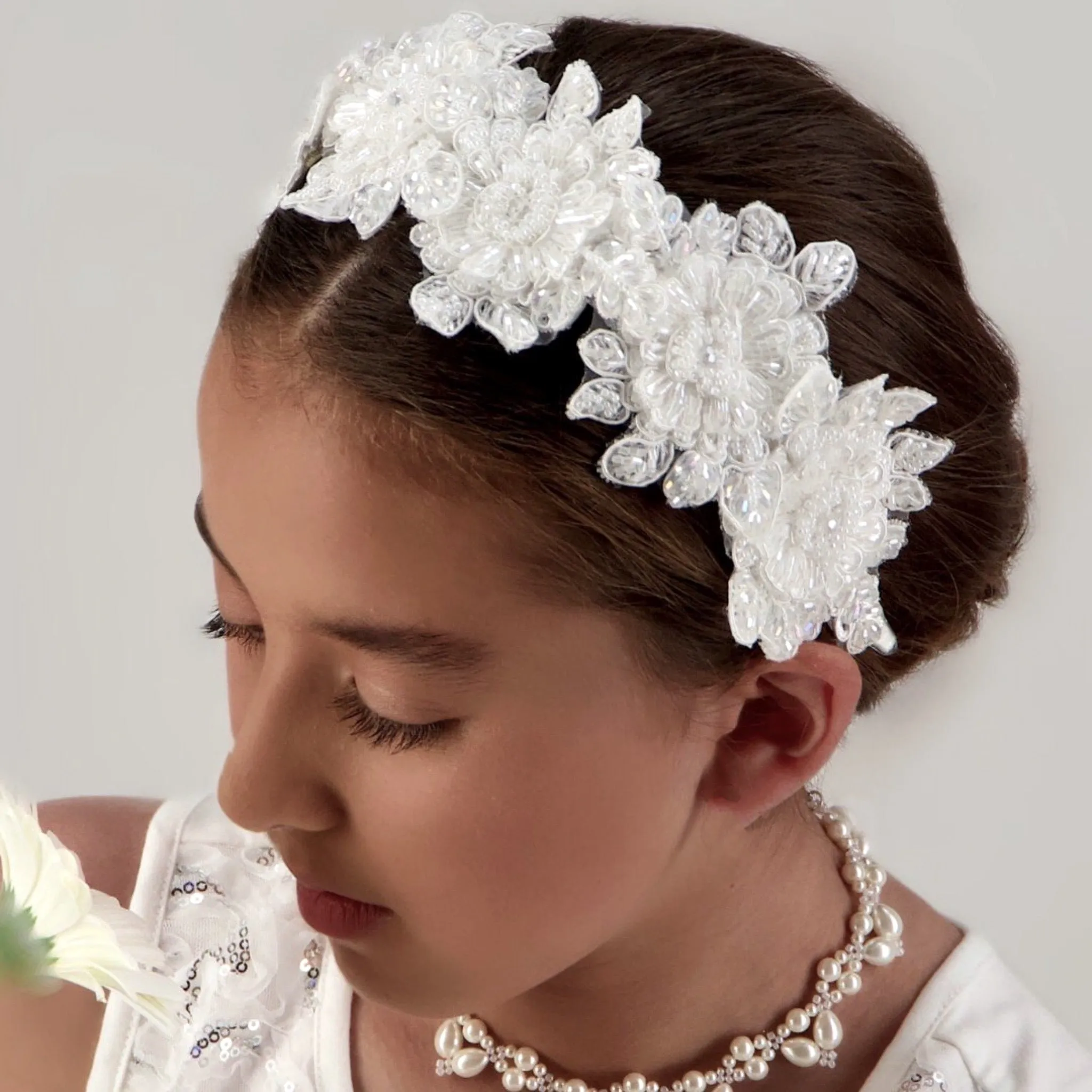 The Hadraniel  Girls Crystal Flower Headband