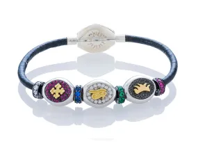 The Sydney Pavé Classic Bracelet on Leather - Small Charms