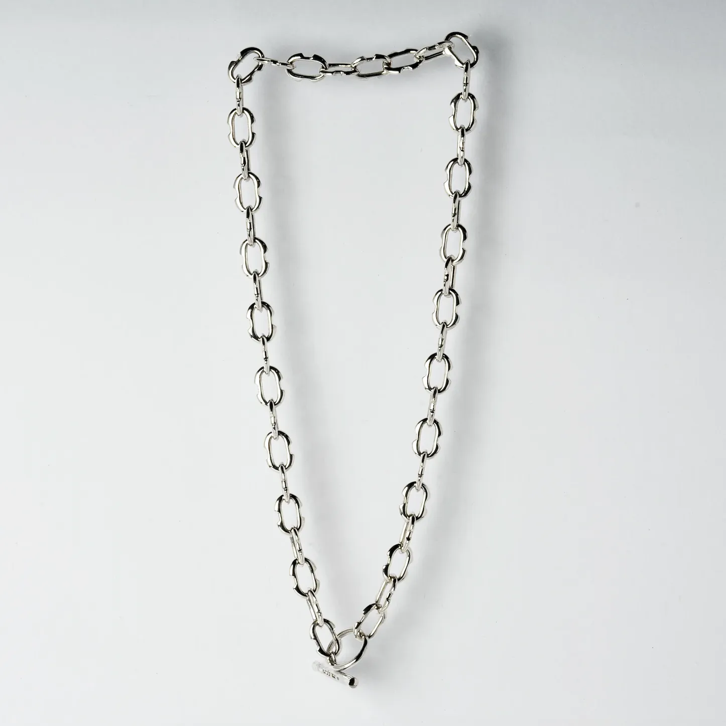 Tiny Deco Link Choker Chain (40cm, Tiny Deco Links) - polished sterling silver