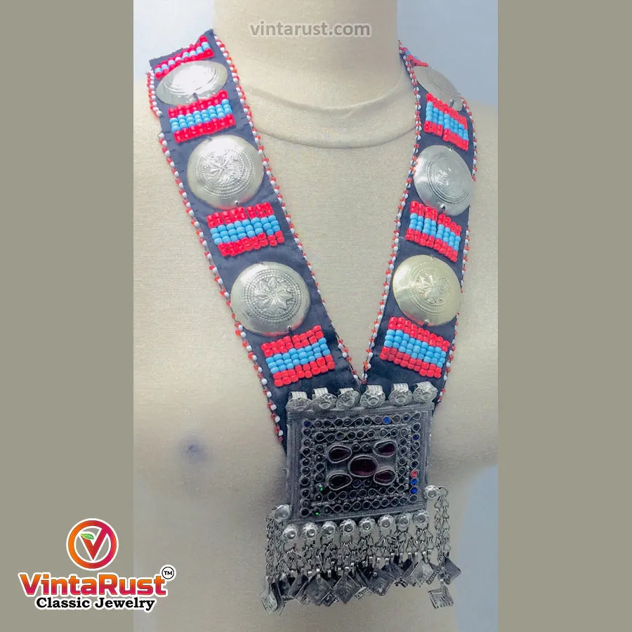 Turkmen Handmade Pendant Necklace With Beads