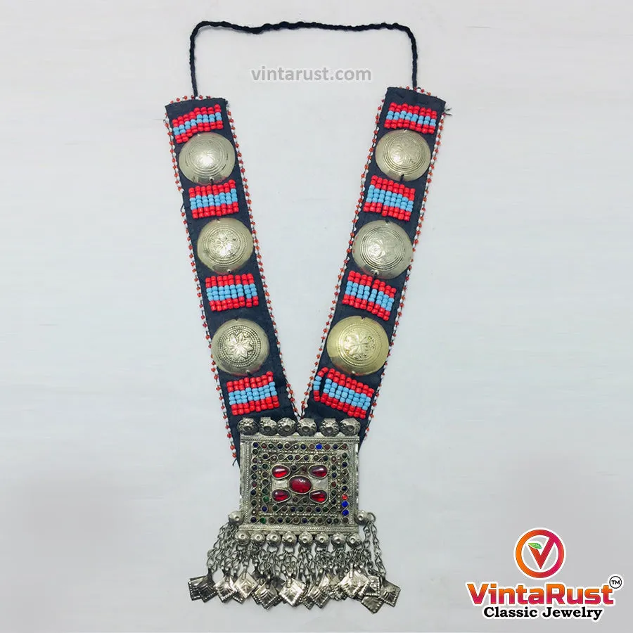 Turkmen Handmade Pendant Necklace With Beads