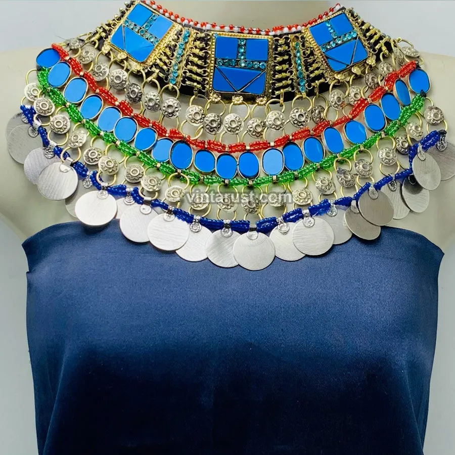 Unique Turquoise Stones Collar Choker Necklace