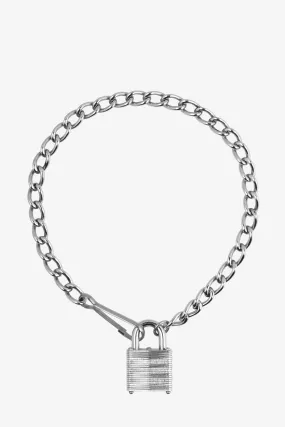 V2 Padlock Choker Chain | Silver