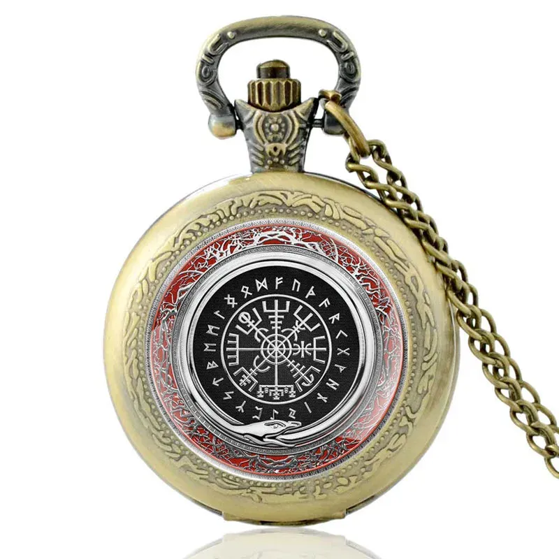 Vintage Viking Symbols Classic Quartz Pocket Watch