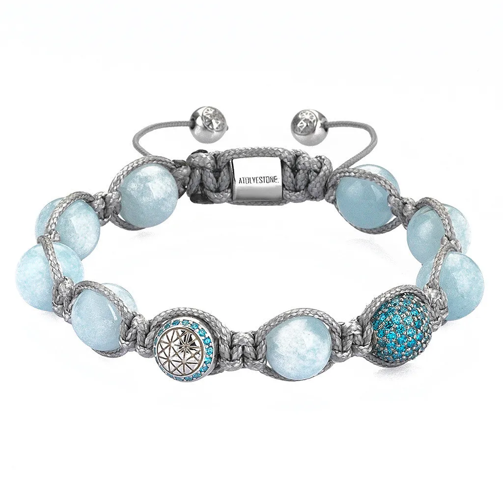 Women's Beaded Aquamarine Macrame