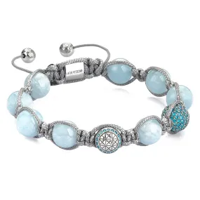 Women's Beaded Aquamarine Macrame