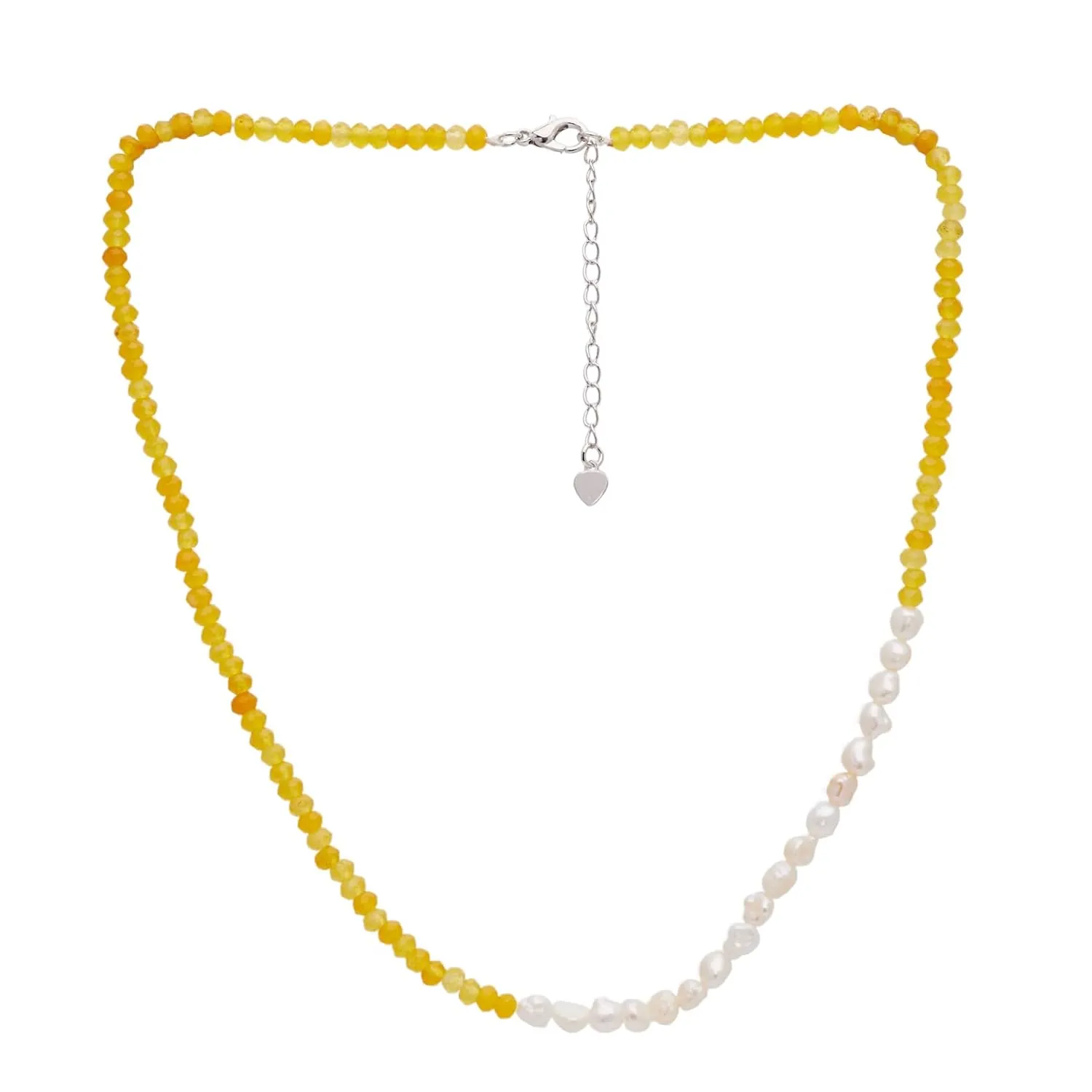 Women's Girl's Beaded Choker Necklace - Natural Gemstones and Freshwater Pearl Necklace