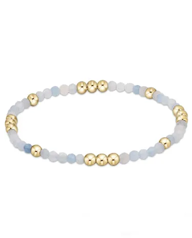 Worthy Pattern 3mm Bead Bracelet - Aquamarine